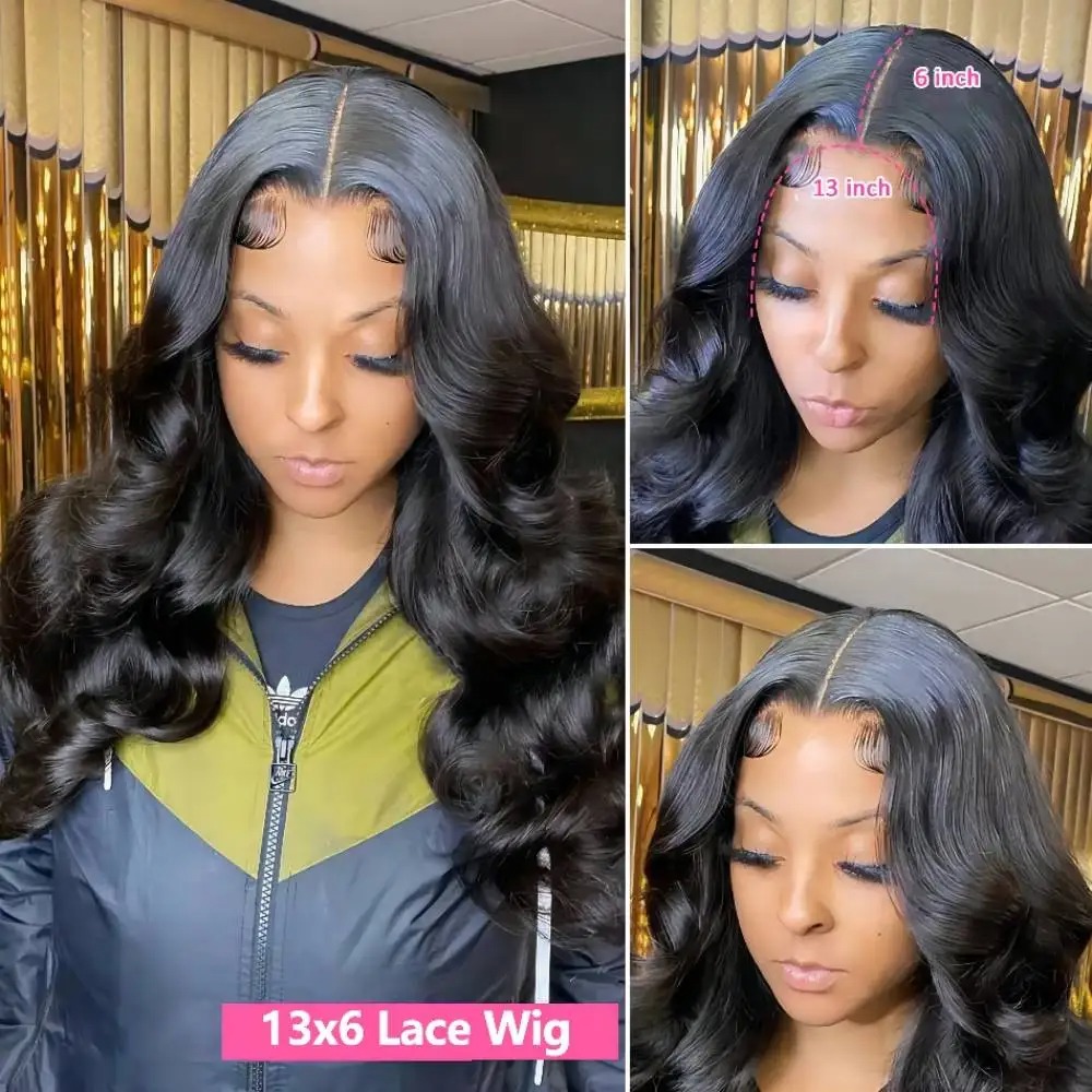13x4 Bob Body Wave Wig 200% Density Brazilian Remy Human Hair Wig HD Transparent Lace Frontal Wigs Brazilian for Women Synthetic Front wigs