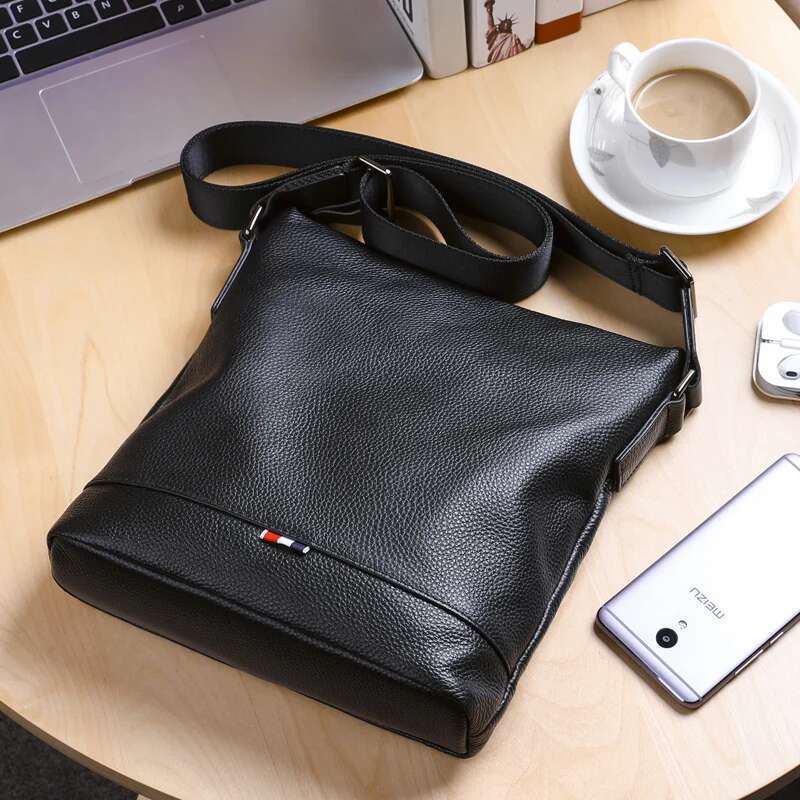 Wmnuo 2025 New Shoulder Men Solid Genuine Male Handbag Soft Cowhid Leather Crossbody Fashion Business Bag Hot