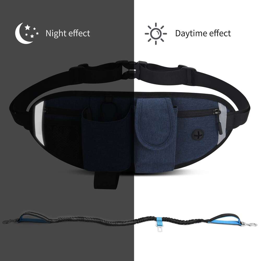 Dog outdoor running training, sports waist bag, waterproof and anti-collision, dog walking leash supplies, pet