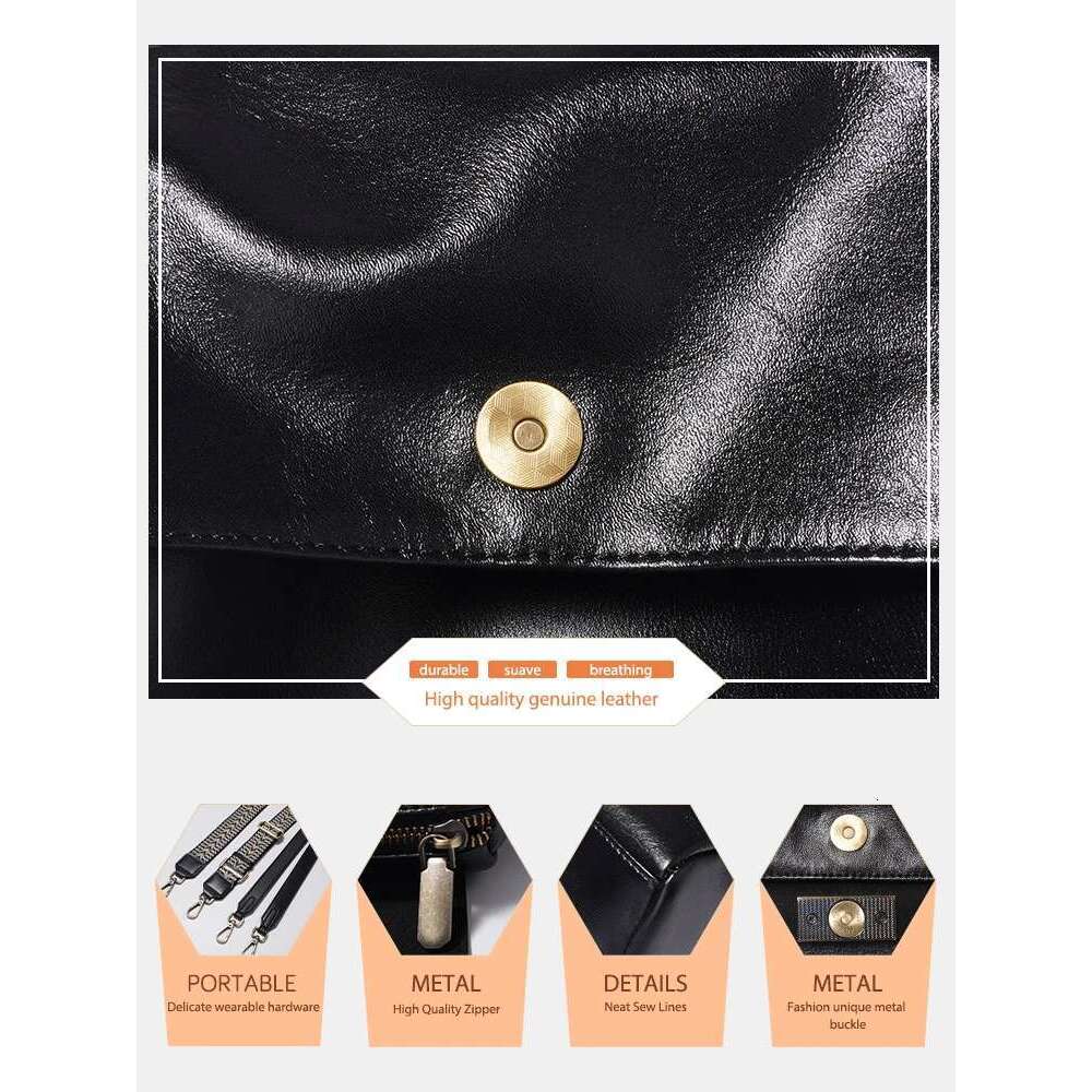 Zency Genuine Leather Vintage Designer Handbag For Women Large Capacity Shoulder Brown Crossbody Flap Bag Zip Purse Sac