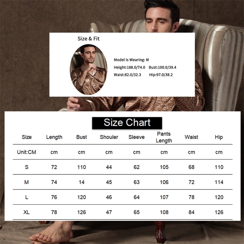 Mens dyed silk sleepwear set mens printed y250427