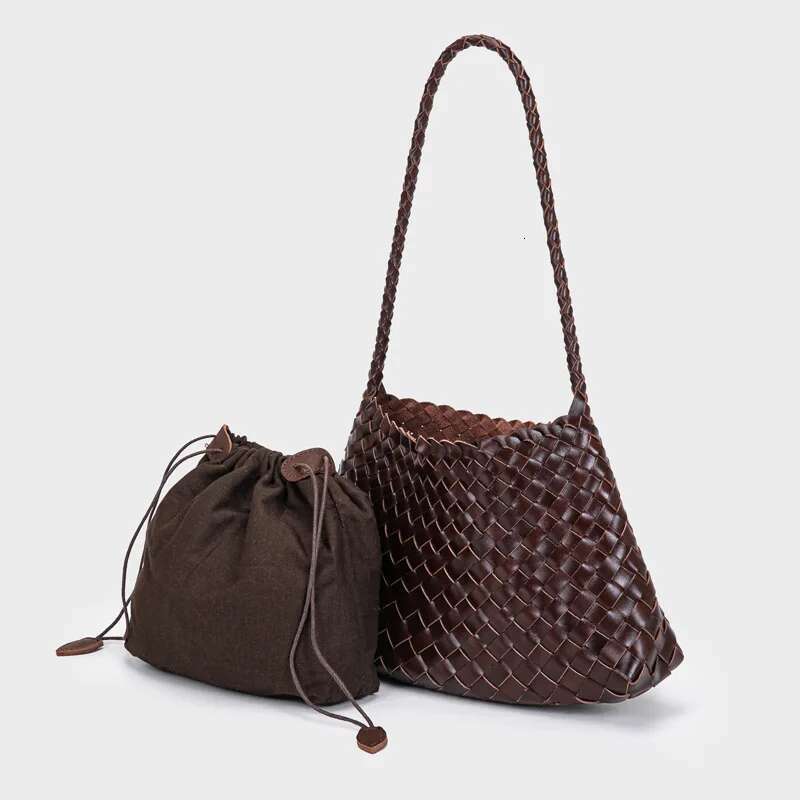 Grain Cowhide Woven Dragon French Genuine Leather Shoulder Underarm Purse Retro Vegetable-Tanned Crossbody Bag Women Fashion