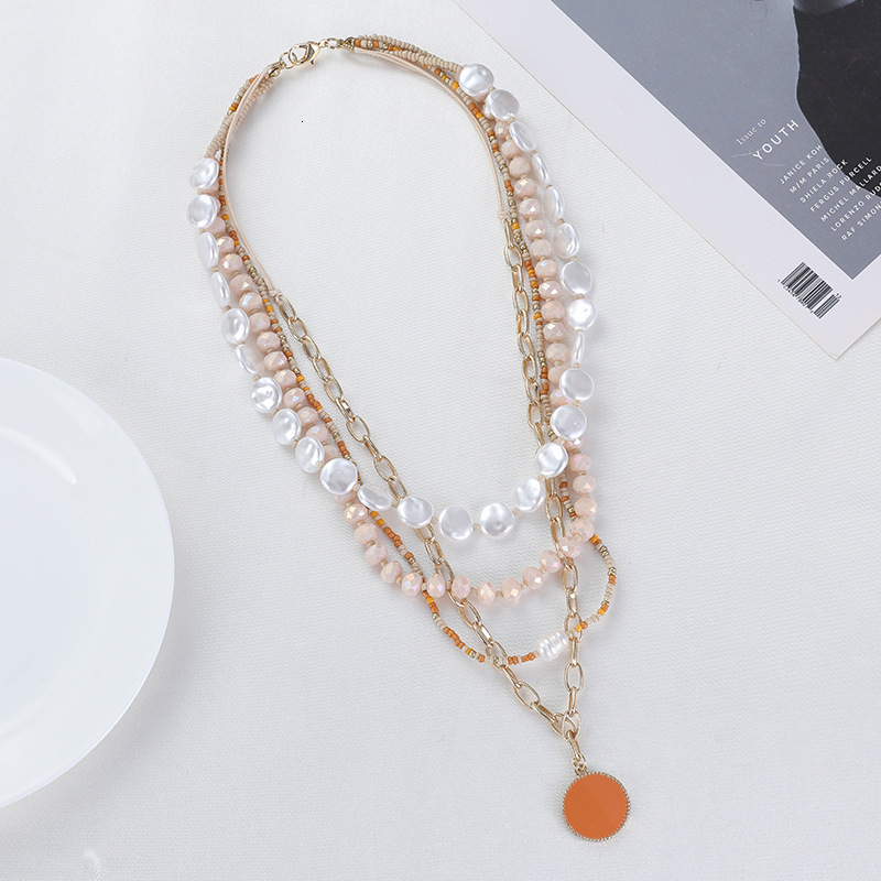 alloy necklace with multiple layers and directly sold Crystal pearl necklaces