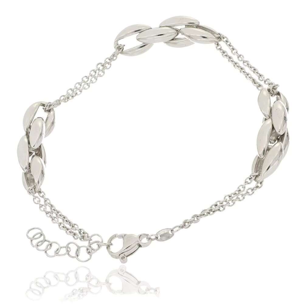 Made in Italy Sier Bracelet with a Delicate Double-chain Design Elegance Redefined