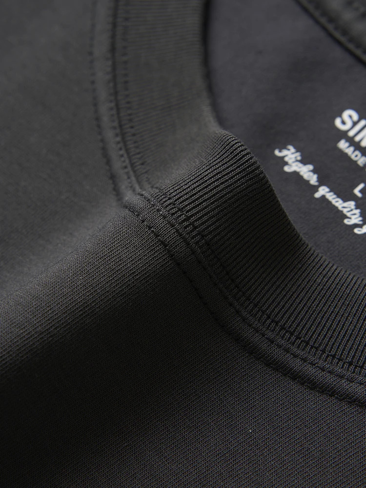 Spring Long Sleeve Mens Solid Color Oneck Top Large Size High Quality Basic Tshirt 250530