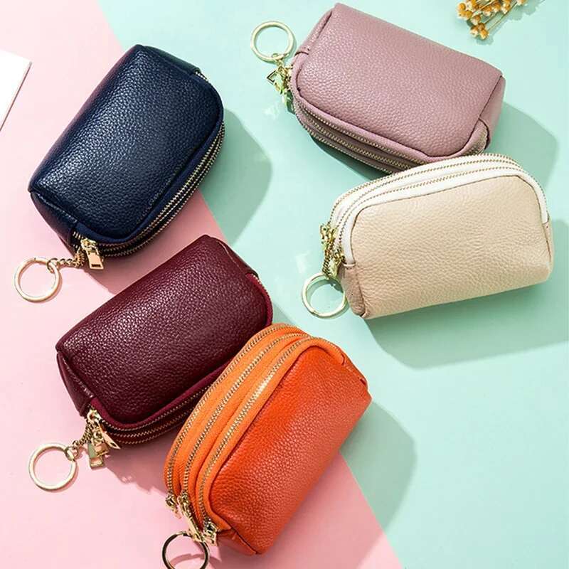 New Genuine Leather Wallets Double layer Cowhide Purses Multifunctional Large Capacity Coin Purse for Women Dropshipping
