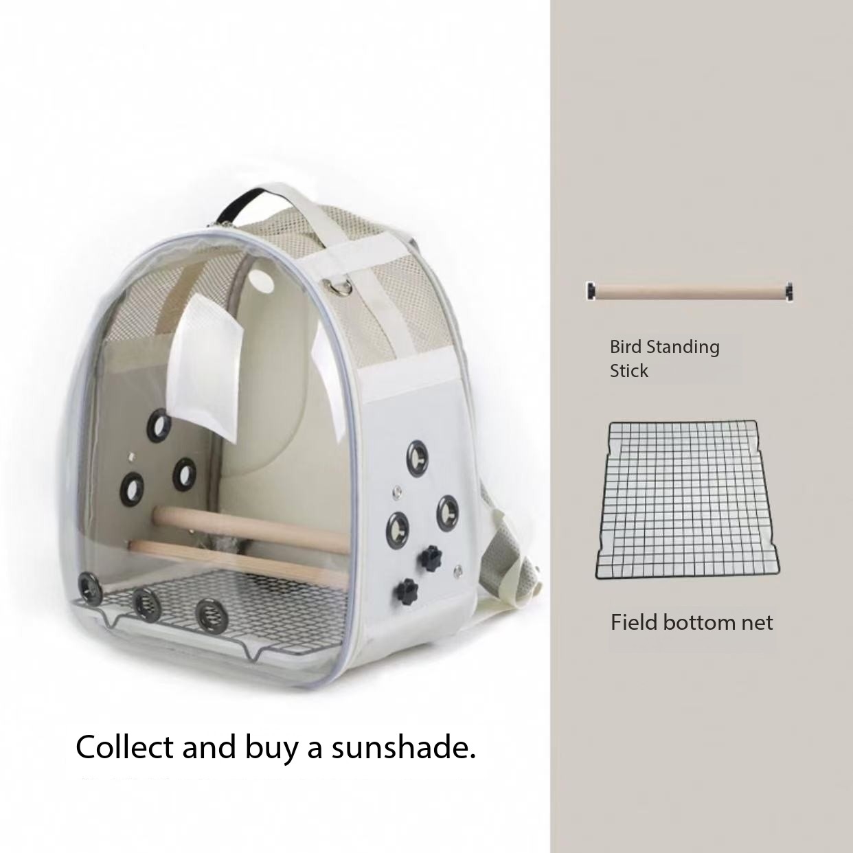 Parrot outdoor bag transparent portable large backpack Xuan Feng Jin Tai Hedgehog Tiger Skin two bird outdoor backpack
