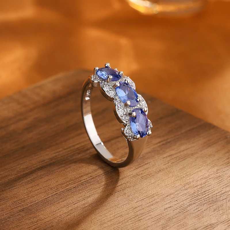Exquisite Blue CZ Ring for Women | Premium 925 Sterling Silver | High-Quality Fashion Jewelry Gift Wedding RingXJ250514