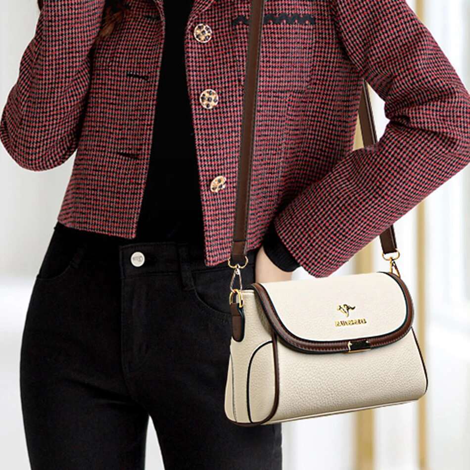 Solid Color High Quality Leather Small Shoulder Bagsfor Women 2024 New Messenger Bags With Strapdesigner Crossbody Bag Sac Amain