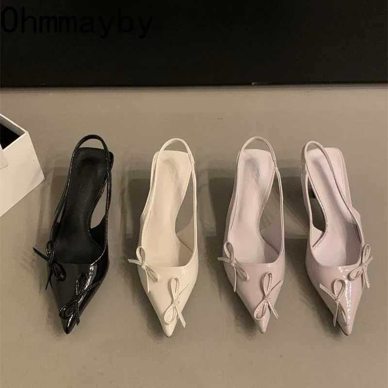 Summer Womens High Heel Mules Sandals Elegant Pointed Toe Slip On Singbacks Shoes Ladies Dancing Party Prom Shoes W250514