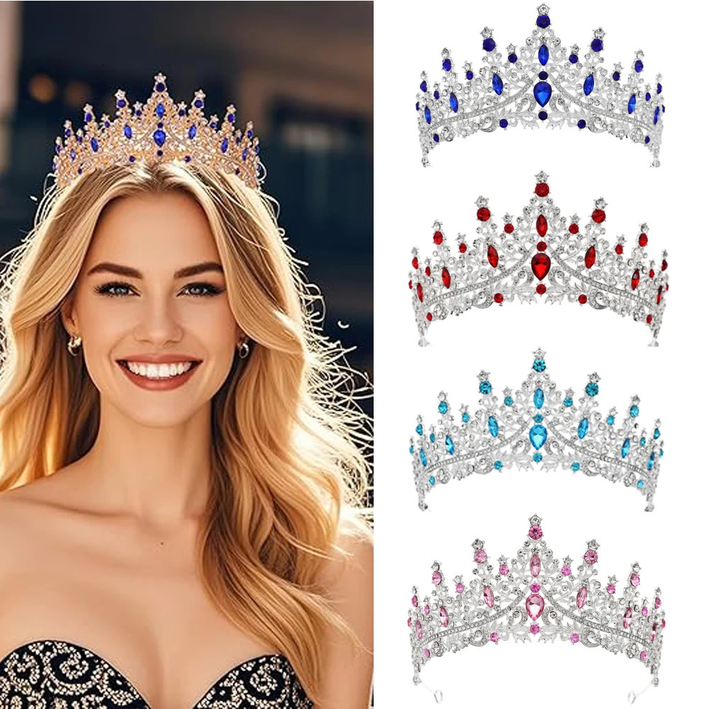 Bridal Tiara Rhinestone Crystal Headpiece Wedding Dress Accessories Crown Hair Ornament for Bridal/Birthday/Banquet/Party 250509