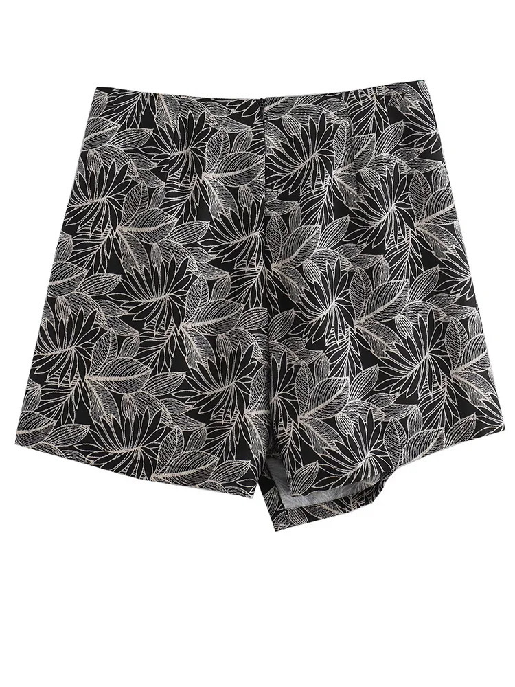 Womens Clothing European and American Style Fashion Casual Simple Allmatch Leaf Skirt Pants 250514
