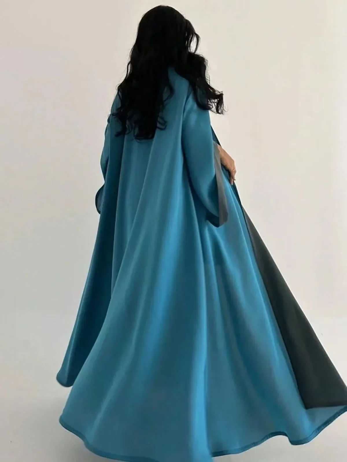 Middle-East Loose Abaya Muslim Women Full Slve Islamic Abayas Turkey Kaftans Jilbabs Islamic Maxi Dresses Worn on Both Sides X250514
