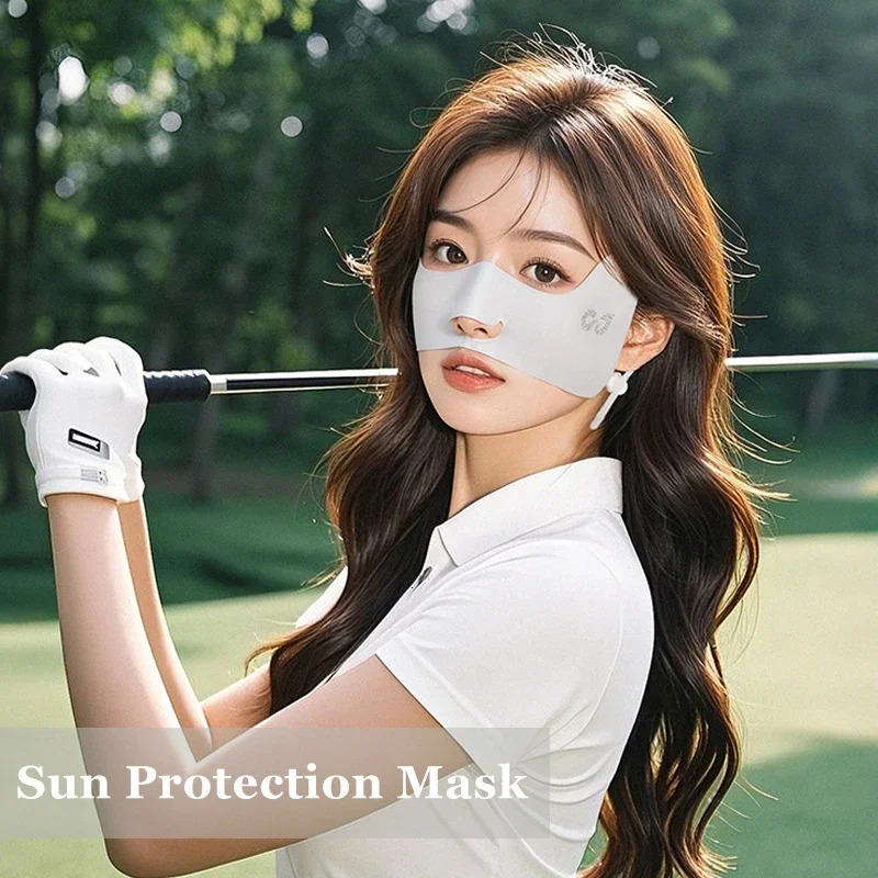 Summer Ice Silk Mask Breathable Sunscreen Face Scarf Eye Patches Anti-UV Eye Protection Mask Cycling Running Golf Face Masks 250514