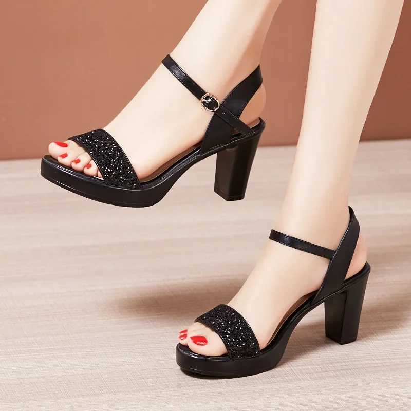High quality sandals for women 8cm 10cm high heel 2025 summer size 32 33 42 43 platform open toe elegant shoe black gold silver W250514