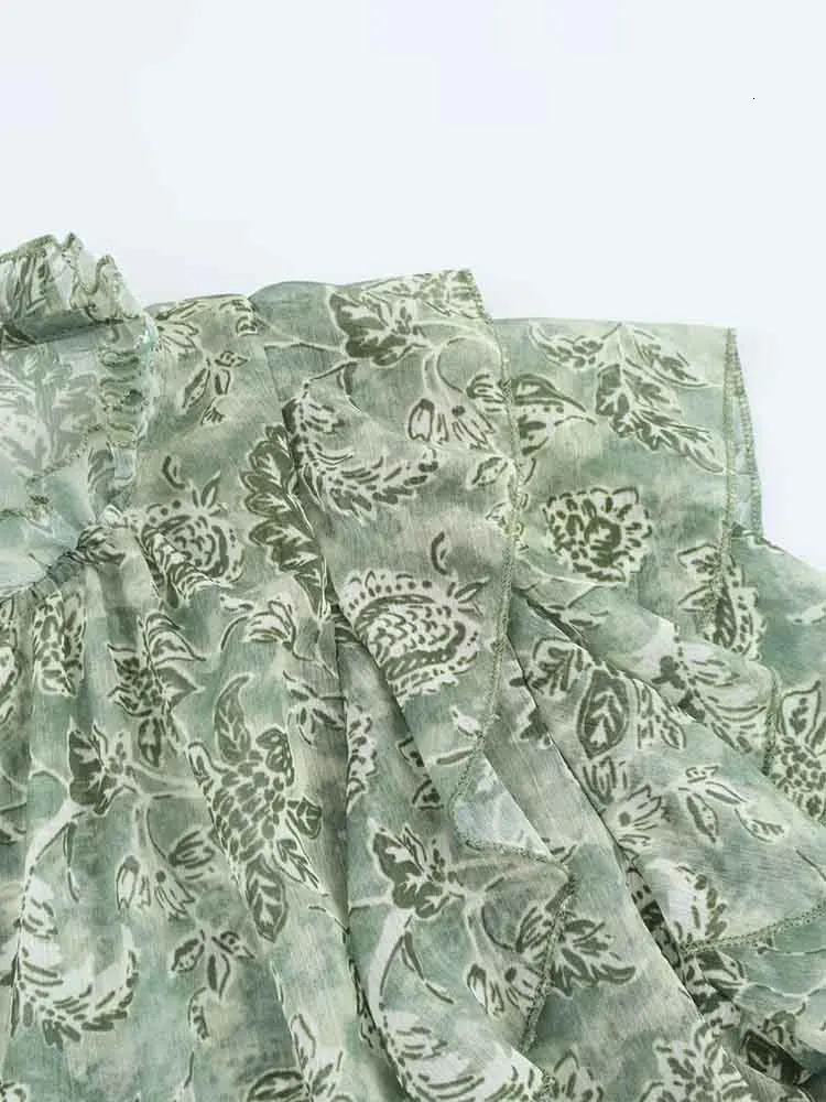 European and American style womens fashion versatile temperament layered decorative print shirt 250514