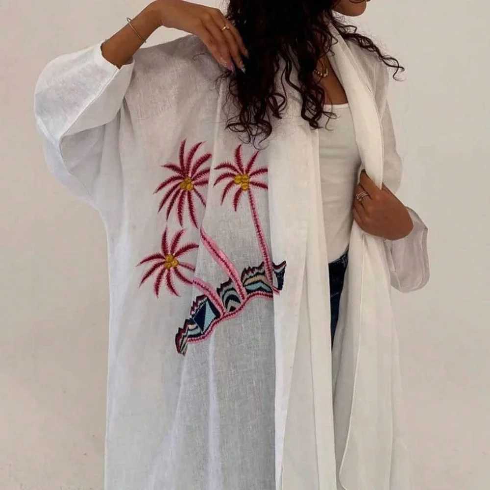 Middle East Open Front Abaya Muslim Full Slve Arabian Embroidery Abayas Turkey Kaftans Loose Islamic Maxi Dress Women Jilbabs X250514