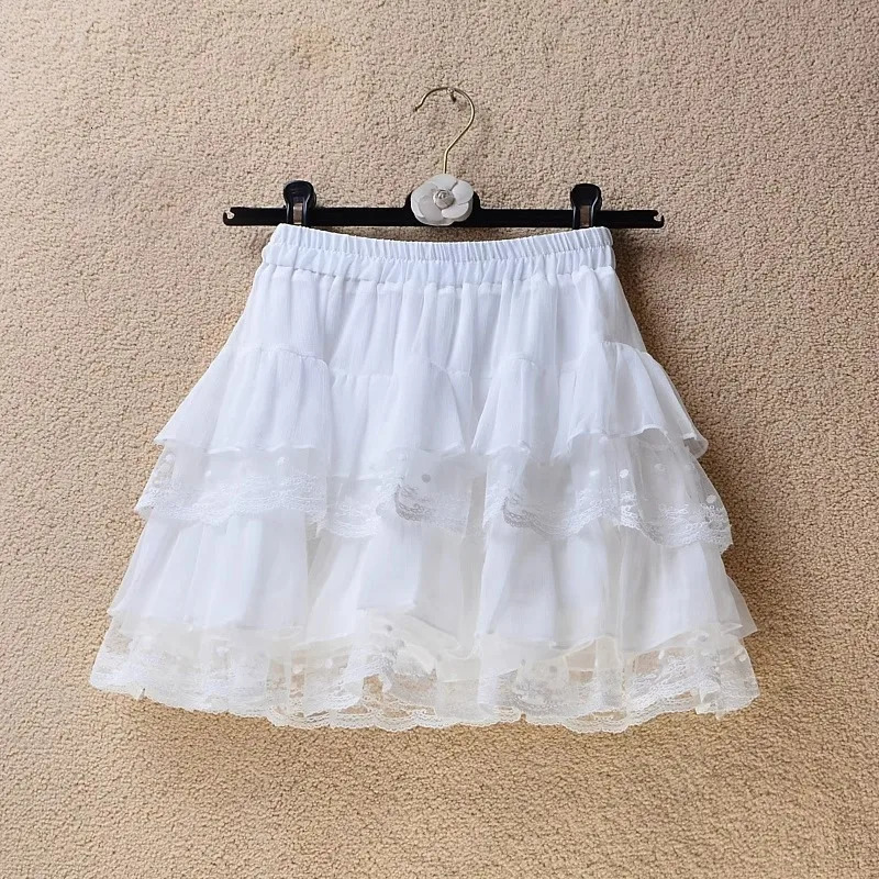 Elastic Gothic Lace Tutu Skirt Women Black Mesh Detail Petticoat Sexy Mini Tulle Skirts Party Club Wear Dancer 250514