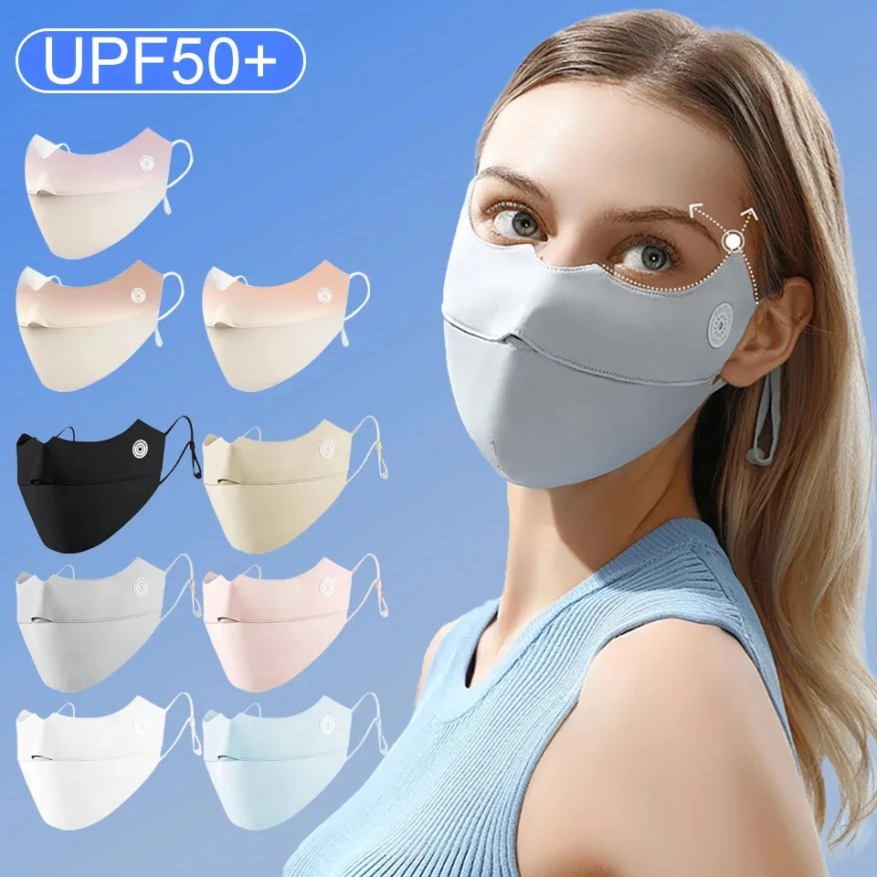 LOOGDEEL UPF50 Sun Protection Ice Silk 3D Face Mask Women Cycling Anti-UV Breathable Bandana Hunting Running Sport Mask Scarf 250514