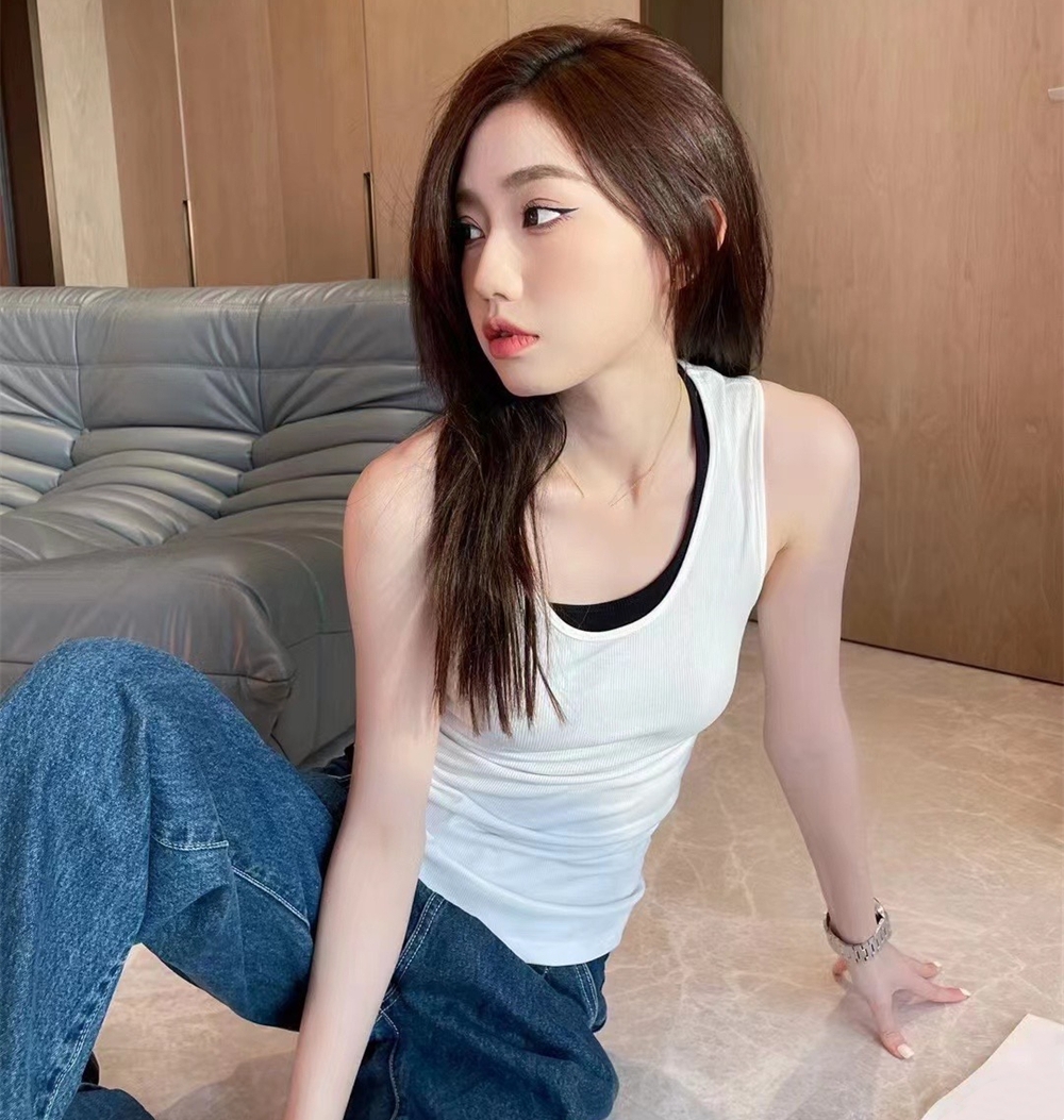 CXN509RINA Casual Fashion T-shirts Vest jacket Women pullover letter printed long sleeve jumper crewneck loose Plus Size T-Shirt clothing