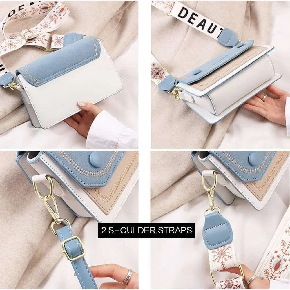 Small Square with 2 Adjustable Straps, Stylish Single Shoulder & Crossbody Bag for Work or Casual