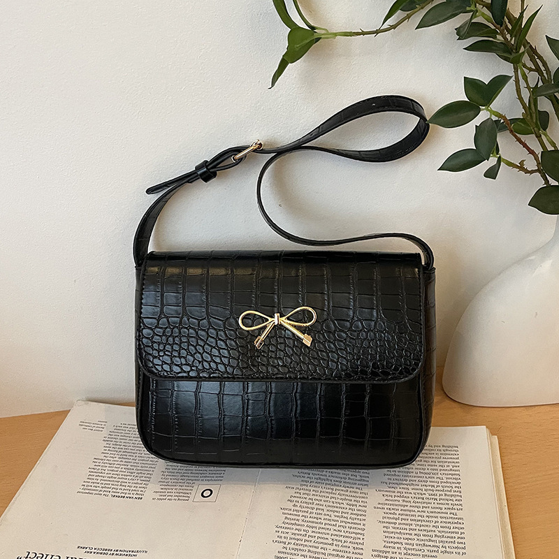 Small Square For Women 2025 New Fashionable Bow Texture Shoulder Bag Stylish Solid Color Beautiful And New Free Delivery Designer Luxury Bag Bag Simpl