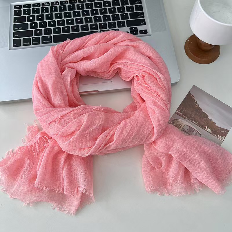 T703 autumn and winter scarf female 2025 new all-match long solid color high-end neck warm scarf shawl silk scarf