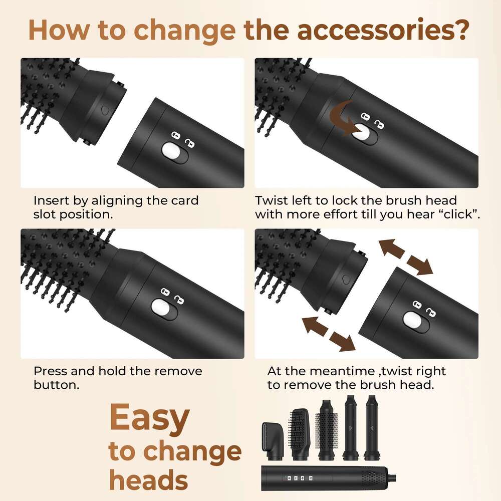 Multistyler 5 In 1 Dryer Curling Iron Straightener Set Hot Air Brush Multi Styler Professional Hair Styling Curler