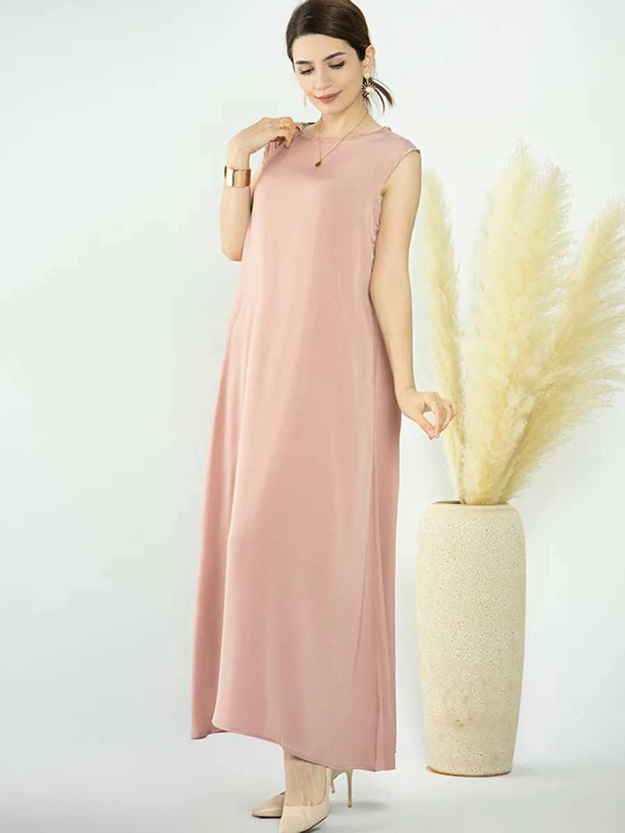Muslim Women Middle East Trkiye Dubai Abaya Solid underwear Dress Modest Ramadan Robe Kaftan Femme African Dresses Clothing X250514