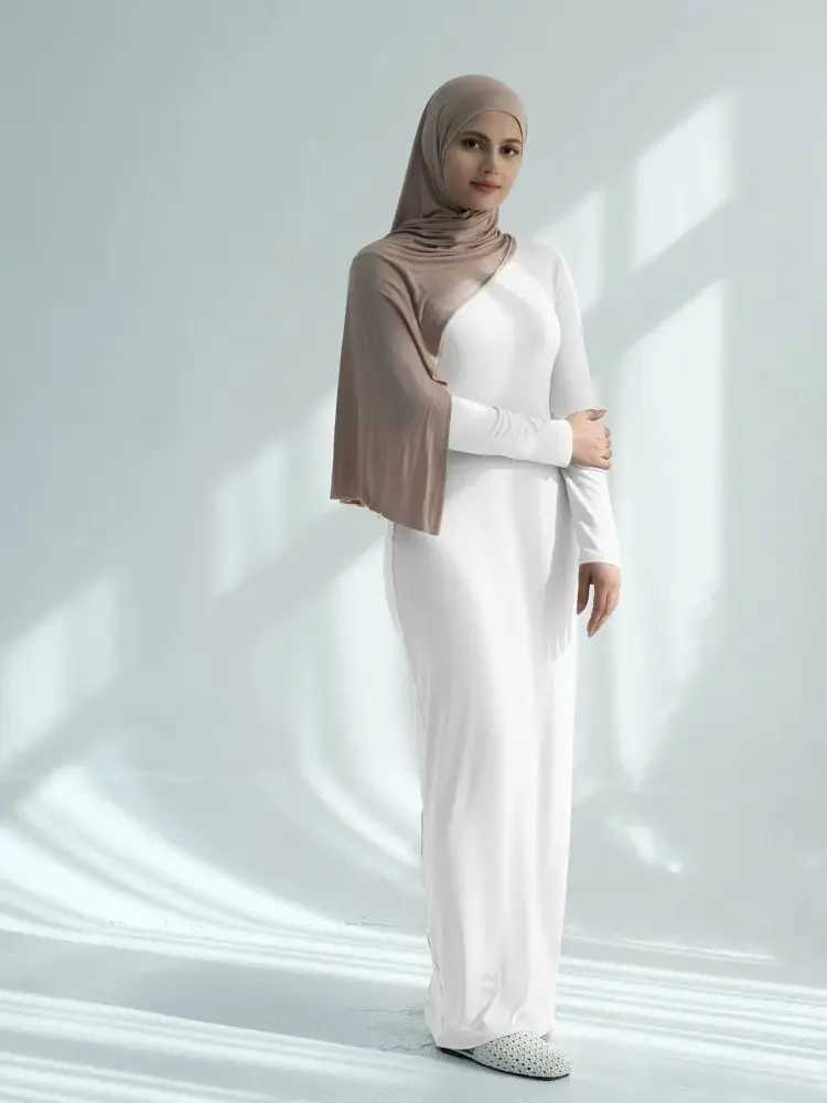 ModaL Cotton Inner Dress For Abaya Damen Dubai Islam Muslim Long Modest Under Hijab Dresses Women Robe Femme Musulman Vestido X250514