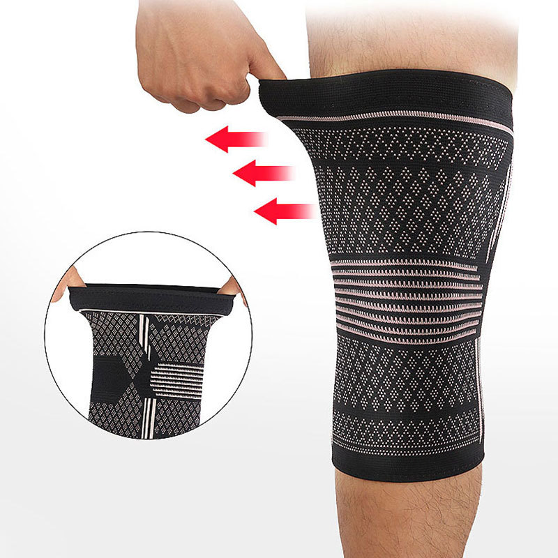 foursided elastic knee pads double corrugated silicone nonslip nylon knitted breathable outdoor cycling mountaineering sports protective gear