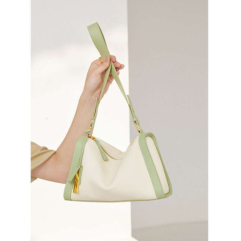 Women's 2024 New Top Layer Cowhide Single Shoulder Crossbody Tote High-End Feeling Bag, Women's Leather Pillow Bag