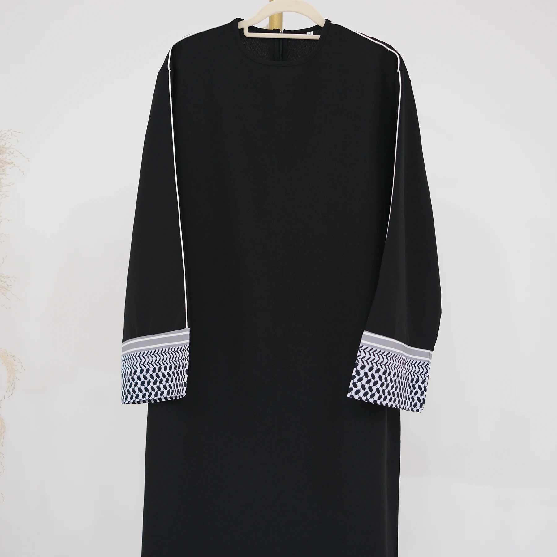 2024 Latest Panestine Kefiyyeh Printed Abaya Ramadan Eid Closed Abaya Dubai Women Muslim Dress Modest Islamic Clothing Robes X250514