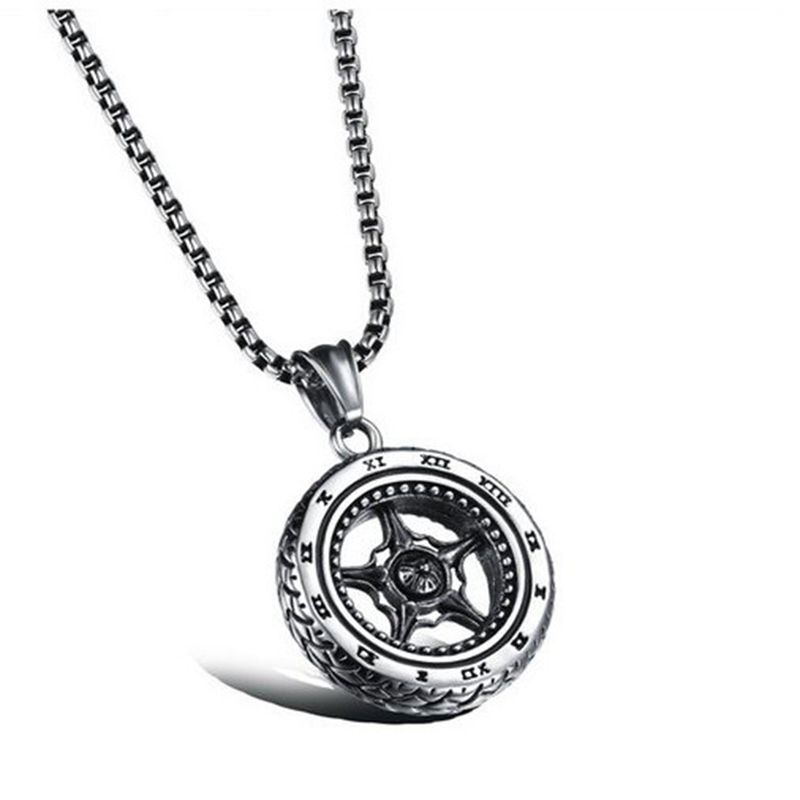 60cm Hip hop style fashion outfit, light luxury trend, retro fashion, cool tire necklace, collarbone chain Tire Necklaces & Chains for Men/Women