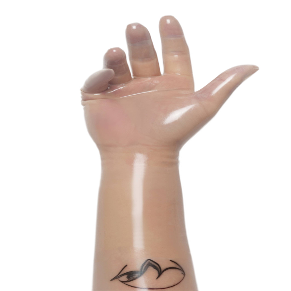 Latex Gloves handmade clear transparent socks Rubber Gloves Adult Unisex Seamless mask hood molding latex fetish