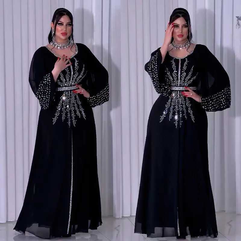 Luxury Dubai Diamond Muslim Modest Dress for Women Elegant Arabic Femme Abaya 2025 Islam Turkey Clothing Djellaba Morocco Kaftan X250514