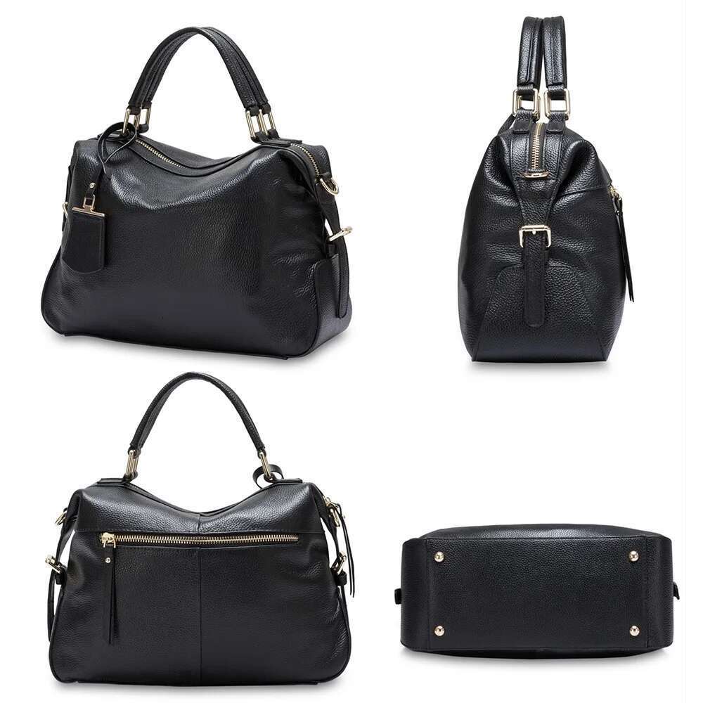 Zency Fashion Women Tote Bag 100% Genuine Leather Handbags Female Boston Charm Messenger Crossbody Purse Shoulder Bags