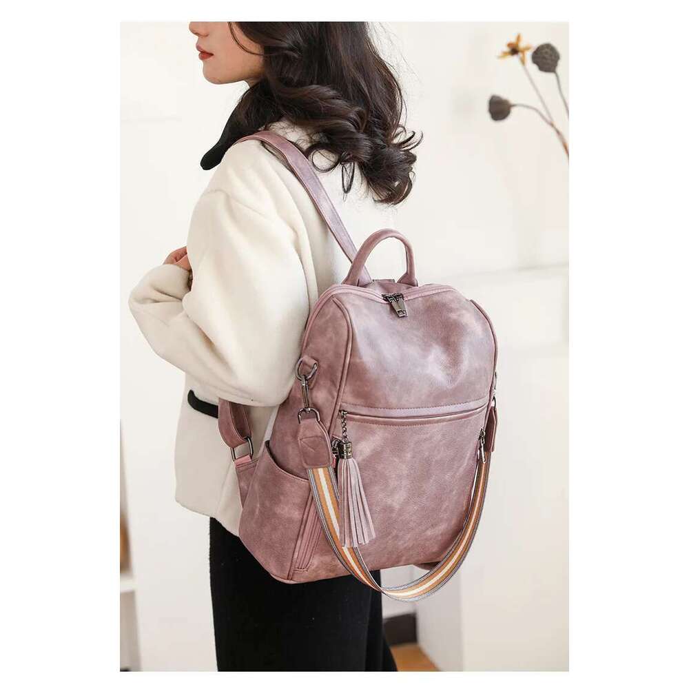 Leather Purse For Women Designer Travel Backpack Purses PU Fashion Ladies Shoulder Bag With Tassel