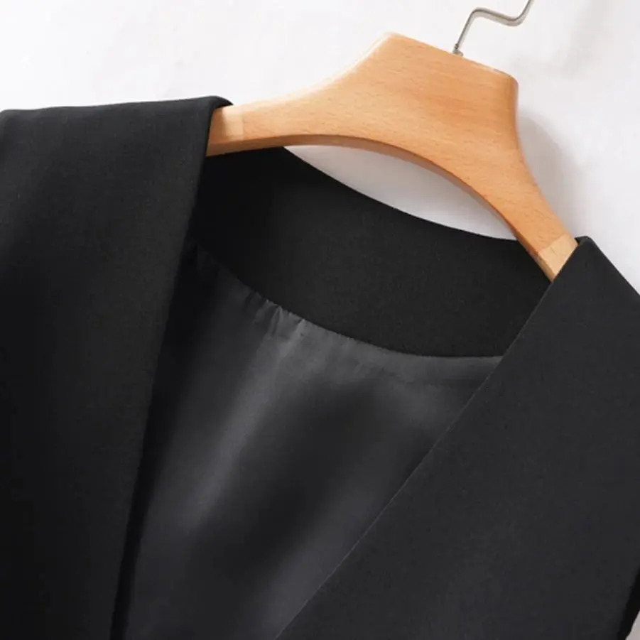 Slim fit Vneck short spring and autumn vest womens jacket elegant in the workplace 250506