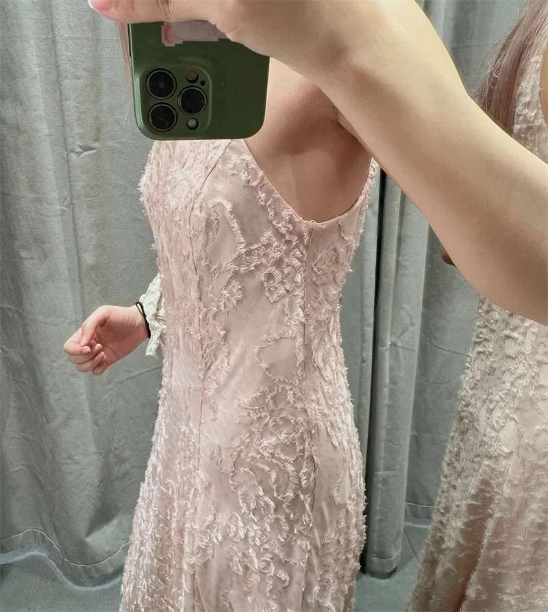 Womens Dress Summer Pink Halterneck n Maxi Sexy Slim A Pendulum Personality Flower Decoration 250514