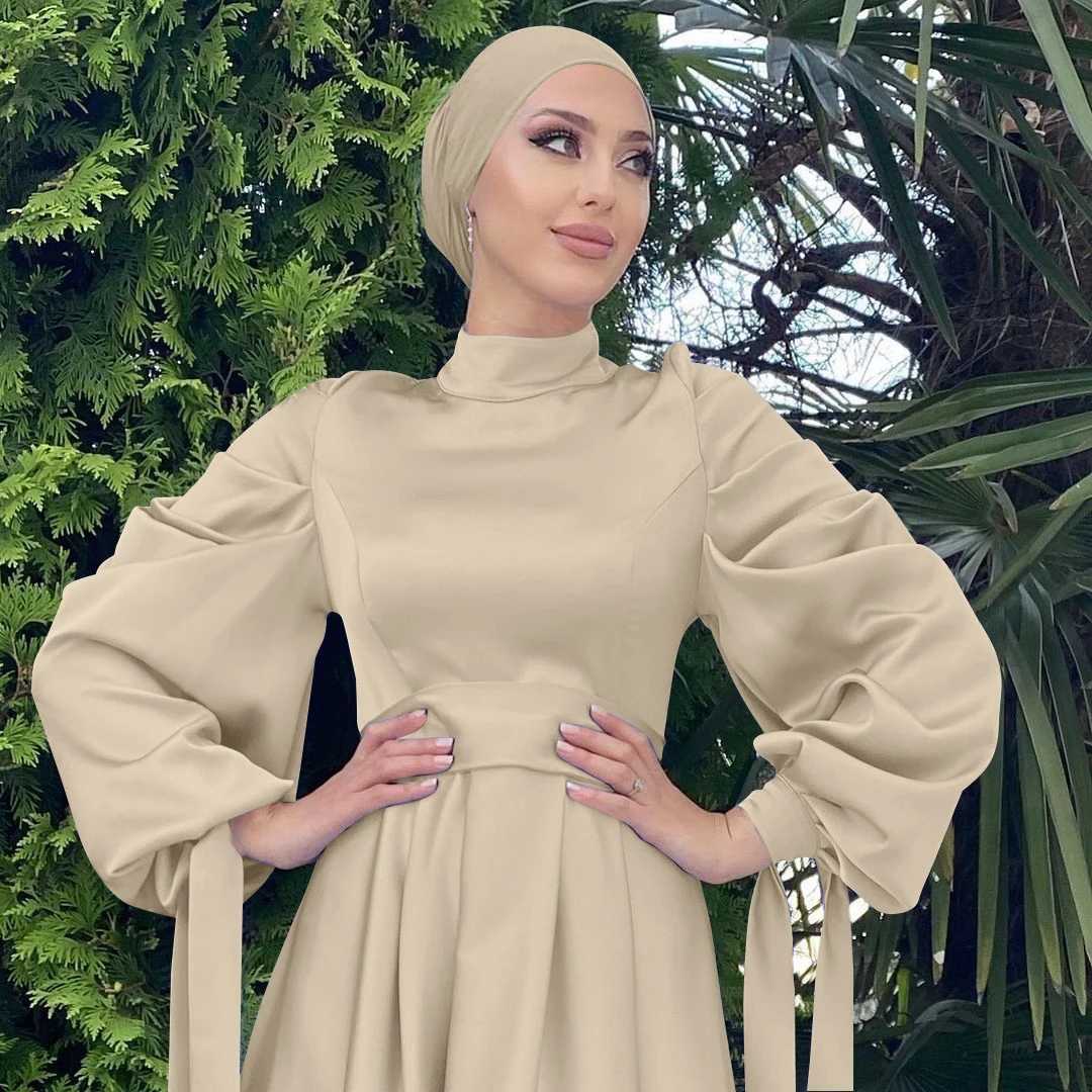 2025 New Muslim Abayas Solid Color Long Slves Summer Winter Dresses Ramadan Dance Party Islamic Clothing Fashion Dresse X250514