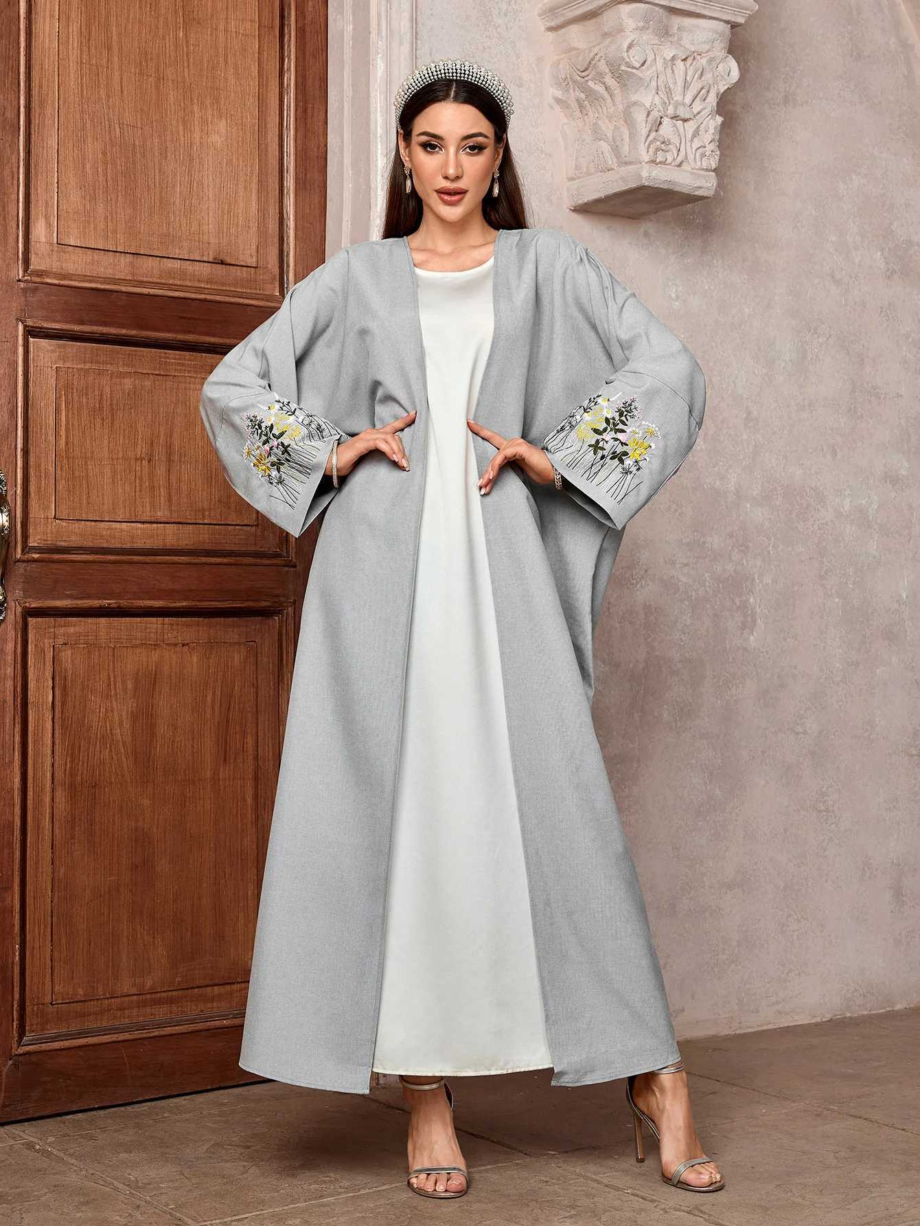 2025 New Muslim Saudi Dubai Ramadan Eid Cardigan Embroidery Slve Open Kimono Abaya Kuwaiti Moroccan Women Loose Robe X250514