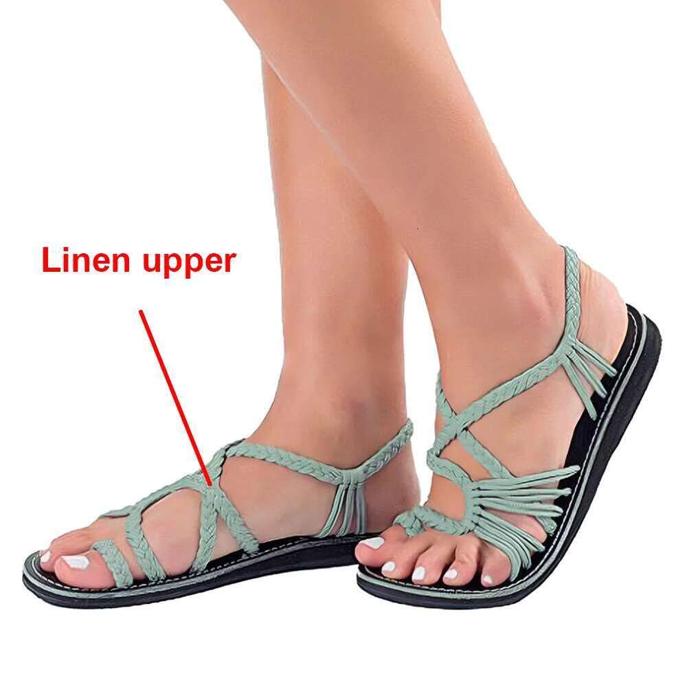 Strappy Braided Comfortable Rope Bohemian Open Toe Dress Sandals Women for Beach Poolside Travel Camping