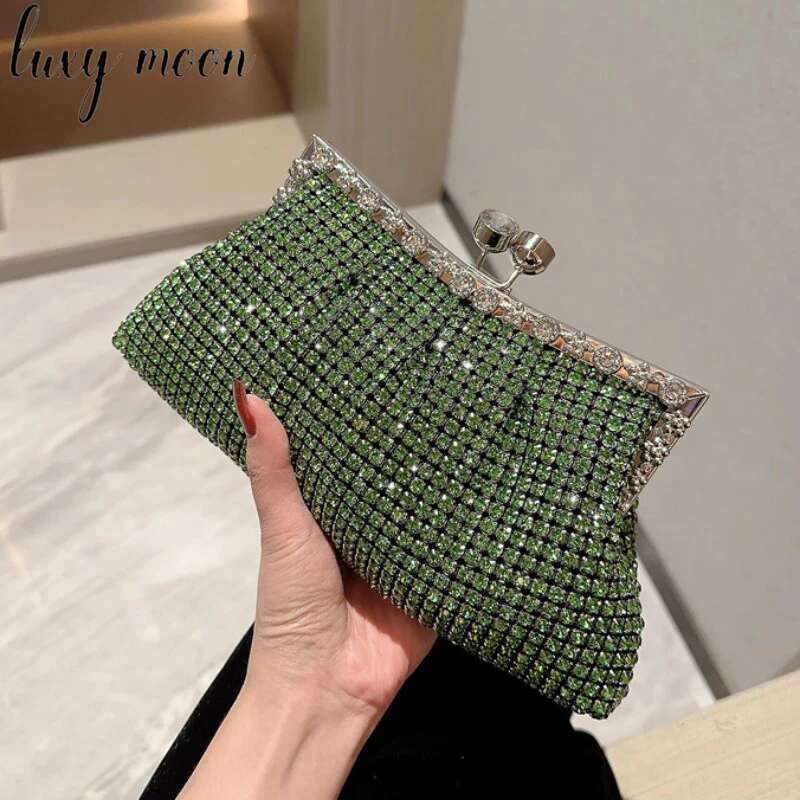 Luxy Moon Rhinestone Evening Clutch Bag Dress Wedding Bride Handbag Shiny Design Party Banquet Lady Portable Purse Z534