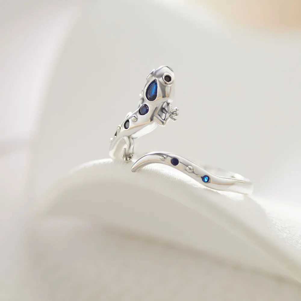 Brand New Adjustable Original S925 Sterling Silver Ring Fine Jewelry Fashion Romantic Gift Couple Cute Animal RingXJ250514