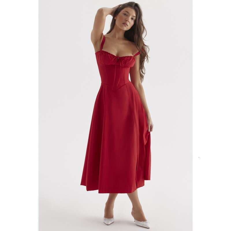 Women's Wear Summer Commuting Temperament Solid Color Fashion High End Sling Dress Children