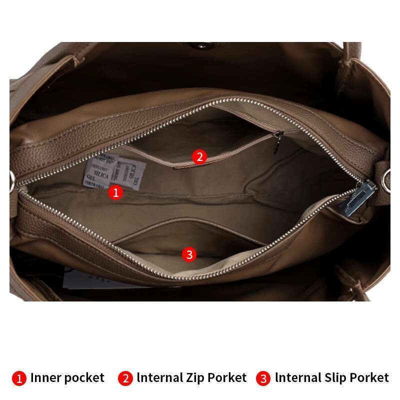 Aidrani New high-capacity high-quality cowhide bag, simple and casual portable women's bag