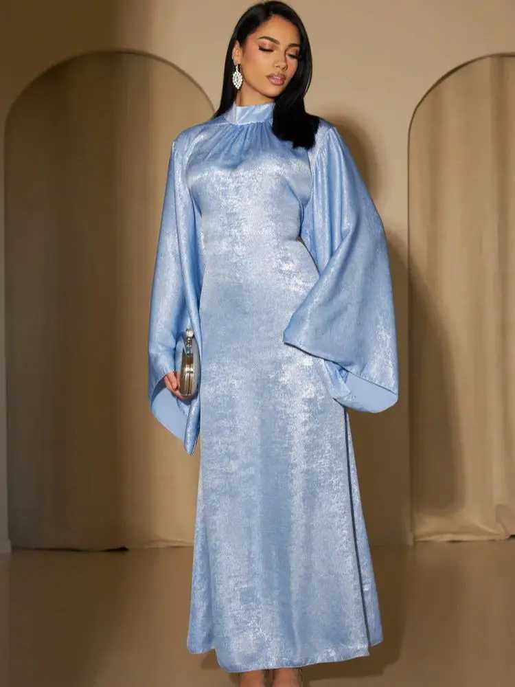 Ramadan Satin Shimmer Abaya Damen Dubai Luxury Islam Muslim Kaftan Dresses Ka Abayas For Women Robe Musulmane Femme Vestidos X250514