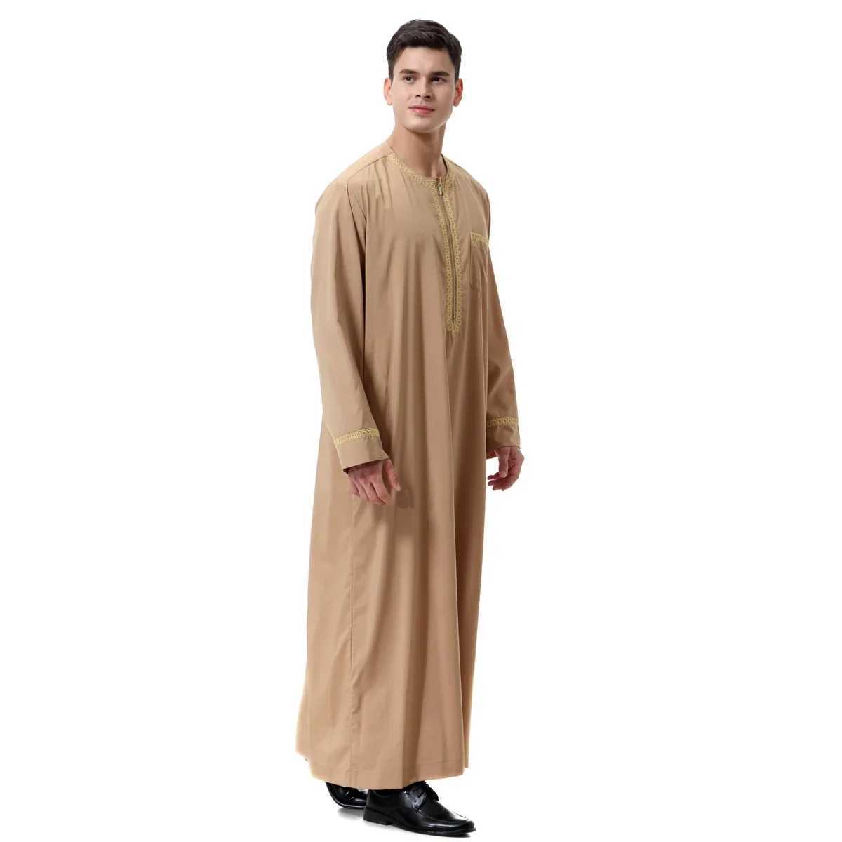White Robe Spring Jubba Thobe for Muslim Men Arabic Wear Elegant Kaftan Pakistan Long Sleeve Dubai Tradistional Wear Thobe X250514