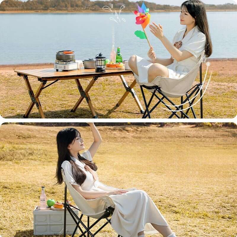 German Outdoor Folding Moon Camping Portable Bench Fishing Backrest Picnic Table and Chair Equipment